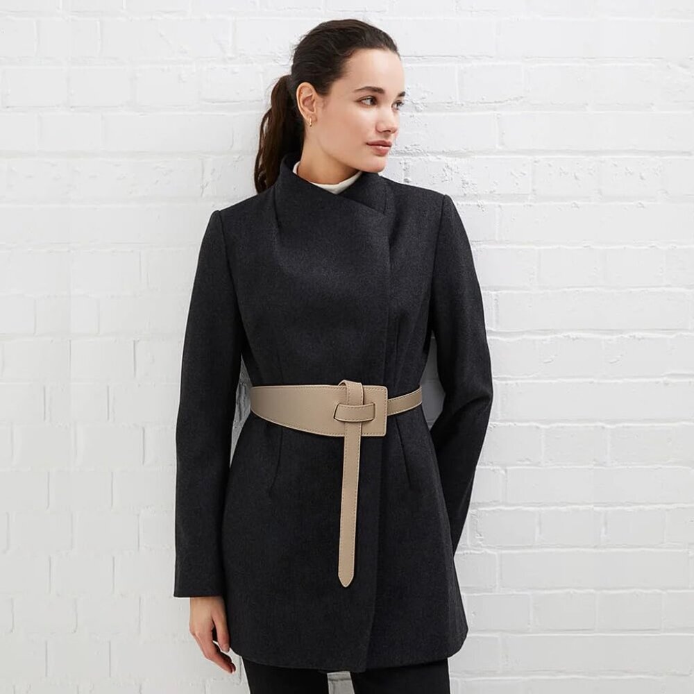 Women Leather Belts Vintage Irregular Waist Belt for Dresses Tie Knot Waistband - Picture 2 of 6